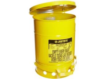 WASTE CAN ROUND GALVANISED 52LYELLOW FOO